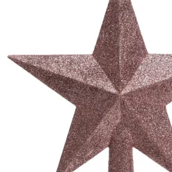 Decoris Kerstboom Piek - Ster Vorm - Oudroze - Glitter - 19 Cm