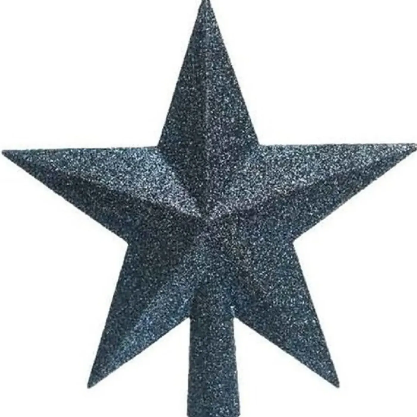 Decoris Kerstboom Piek - Ster Vorm -donkerblauw - Glitter -19 Cm