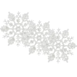 Decoris Kersthangers - Sneeuwvlokken - 12x - Wit - 10 Cm