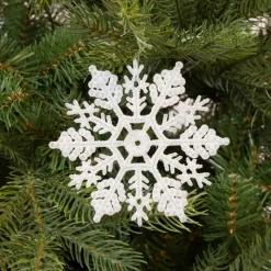Decoris Kersthangers - Sneeuwvlokken - 12x - Wit - 10 Cm