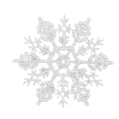 Decoris Kersthangers - Sneeuwvlokken - 12x - Wit - 10 Cm