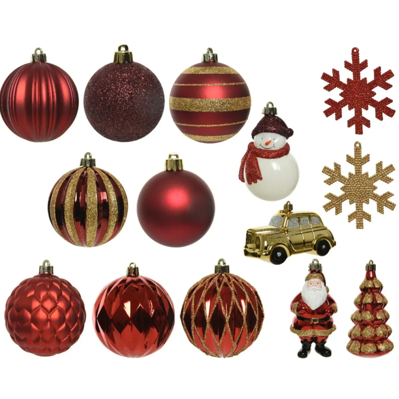 Decoris Kersthangers - 25x - 8 Cm - Figuurtjes - Rood En Goud