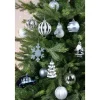 Decoris Kersthangers - 25x - 8 Cm - Wit En Lichtblauw
