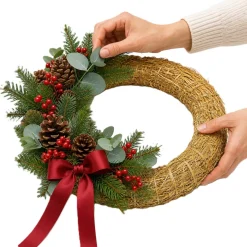 Decoris Kerstkrans Van Stro - 25 X 5 Cm - Diy Kransen Maken