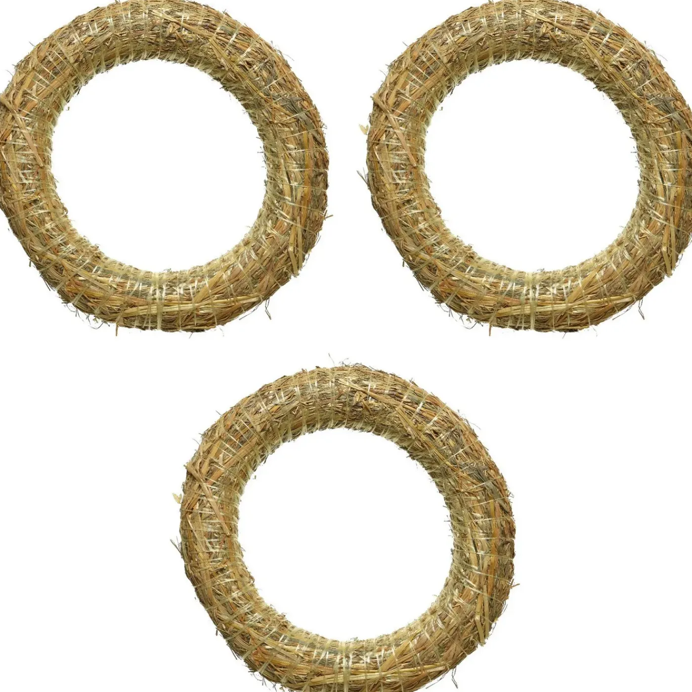 Overig Decoris Kerstkrans Van Stro - 3x - 20 X 4 Cm - Diy Kransen Maken