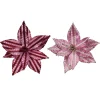 Decoris Kerstornament Poinsettia Fluweel - 27x27x8cm