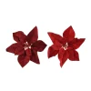 Decoris Kerstornament Poinsettia Fluweel - 28x28x5cm
