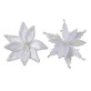Decoris Kerstornament Poinsettia Polyester - Wit - 30x30x4cm