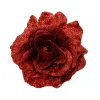 Decoris Kerstornament Roos Polyester - Rood - 12x12x7cm