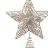 Decoris Kerst Piek - Ster Vorm - Champagne - Glitters - 25 Cm
