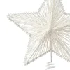 Decoris Kerst Piek - Ster Vorm - Wit - Glitters - 25 Cm - Metaal