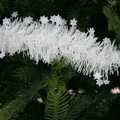 Decoris Kerstslinger - Sterren - Wit - 270 X 10 Cm - Lametta