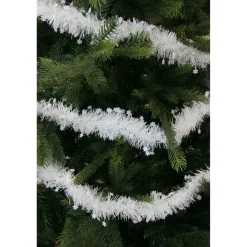 Decoris Kerstslinger - Sterren - Wit - 270 X 10 Cm - Lametta