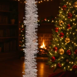Decoris Kerstslinger - Sterren - Lichtroze - 270 X 10 Cm -lametta