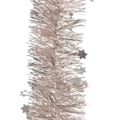 Decoris Kerstslinger - Sterren - Lichtroze - 270 X 10 Cm -lametta