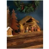 Decoris Kerststal - Inclusief 8 Figuren - 38 X 18 X 29 Cm