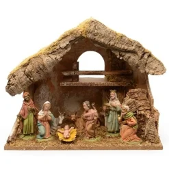 Decoris Kerststal - Inclusief 8 Figuren - 38 X 18 X 29 Cm