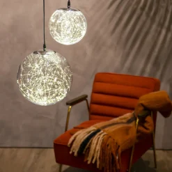 Decoris Micro Led Bal Plastic Transparant/warm Wit Verlichte Cadeaudoos - 80 LED's - Warm Wit - 23cm - Binnen & Buiten