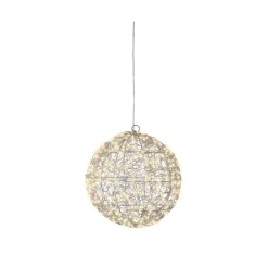 Decoris Micro LED Bol Zilver/Warm Wit Lichtsnoer - 400 LED's - Warm Wit - 28cm - Binnen & Buiten