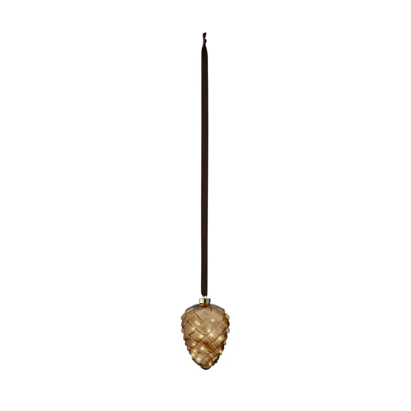 Decoris Micro LED Dennenappel Steady Bruin - 15 LED's - Warm Wit - 21cm - Binnen