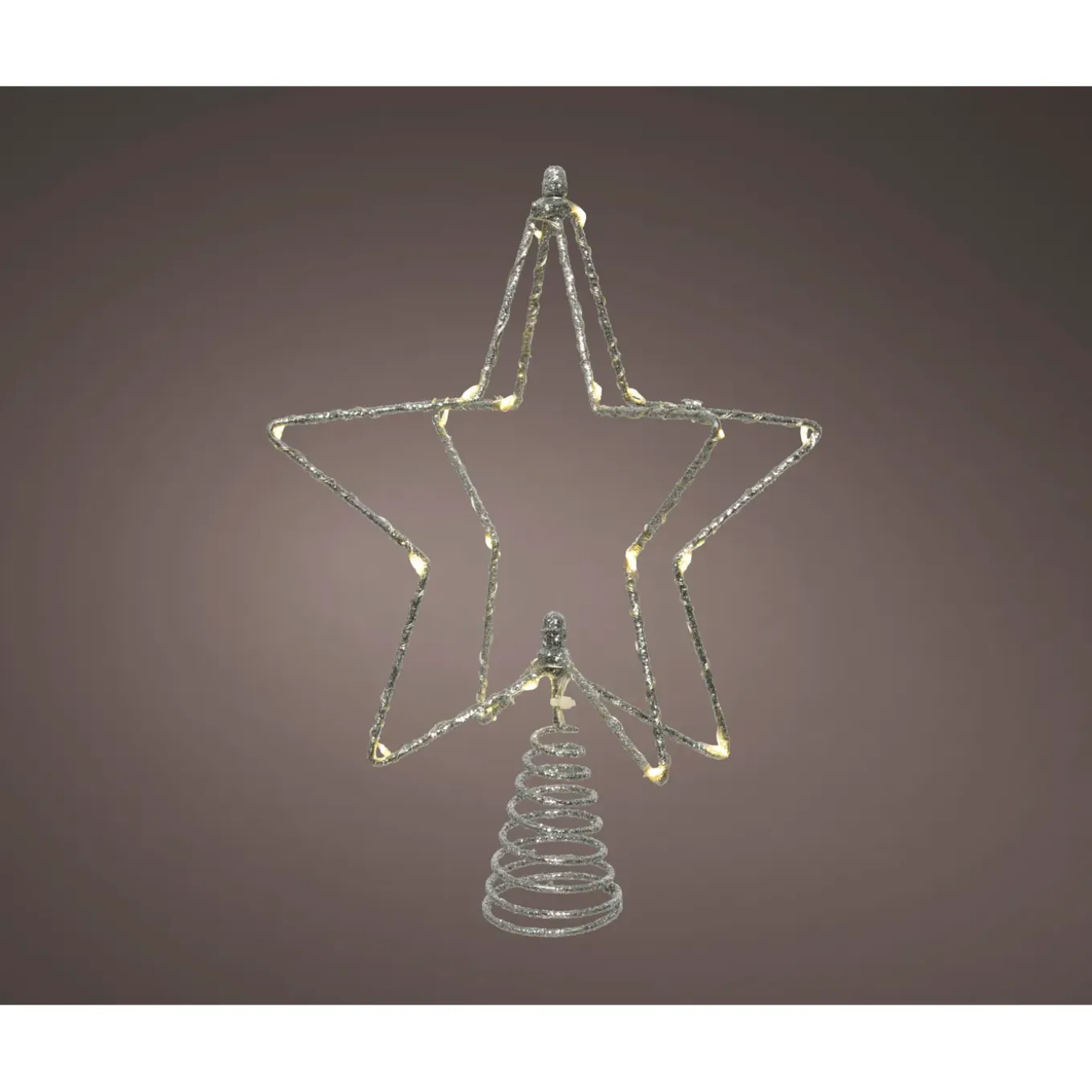 Decorismicro Led Piekmetaal Star Steady - 20 LED's - Warm Wit - 25cm - Binnen