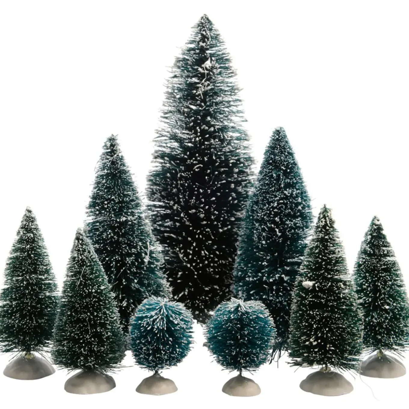 Decoris Miniatuur Boompjes - 9x St - Groen
