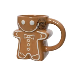 Decoris mok met kleurrijk design - bruin en Multicolor - 12.2x7.5x9.5cm