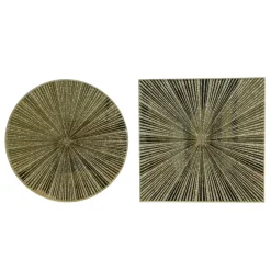 Decoris onderzetter met strepen - Goud - D 20cm