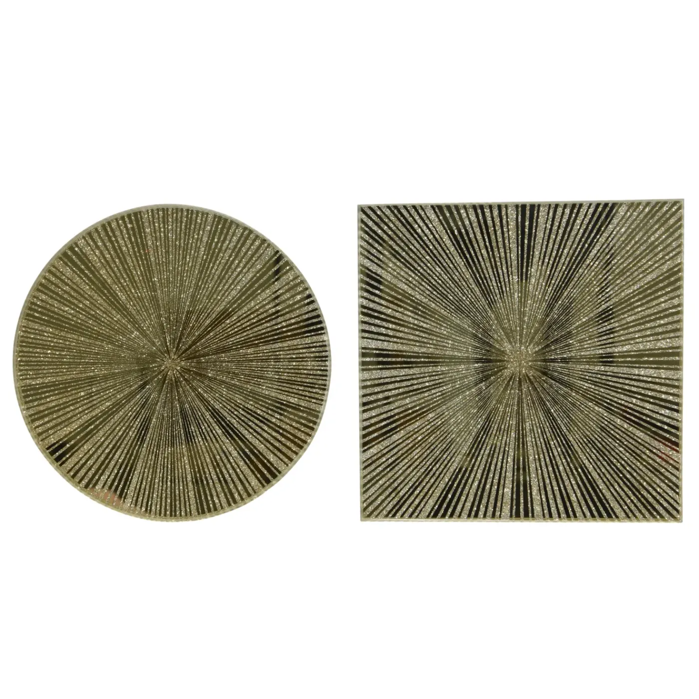 Decoris onderzetter met strepen - Goud - D 20cm