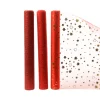 Decoris organza tafelloper met Glitters - Rood - 200cm