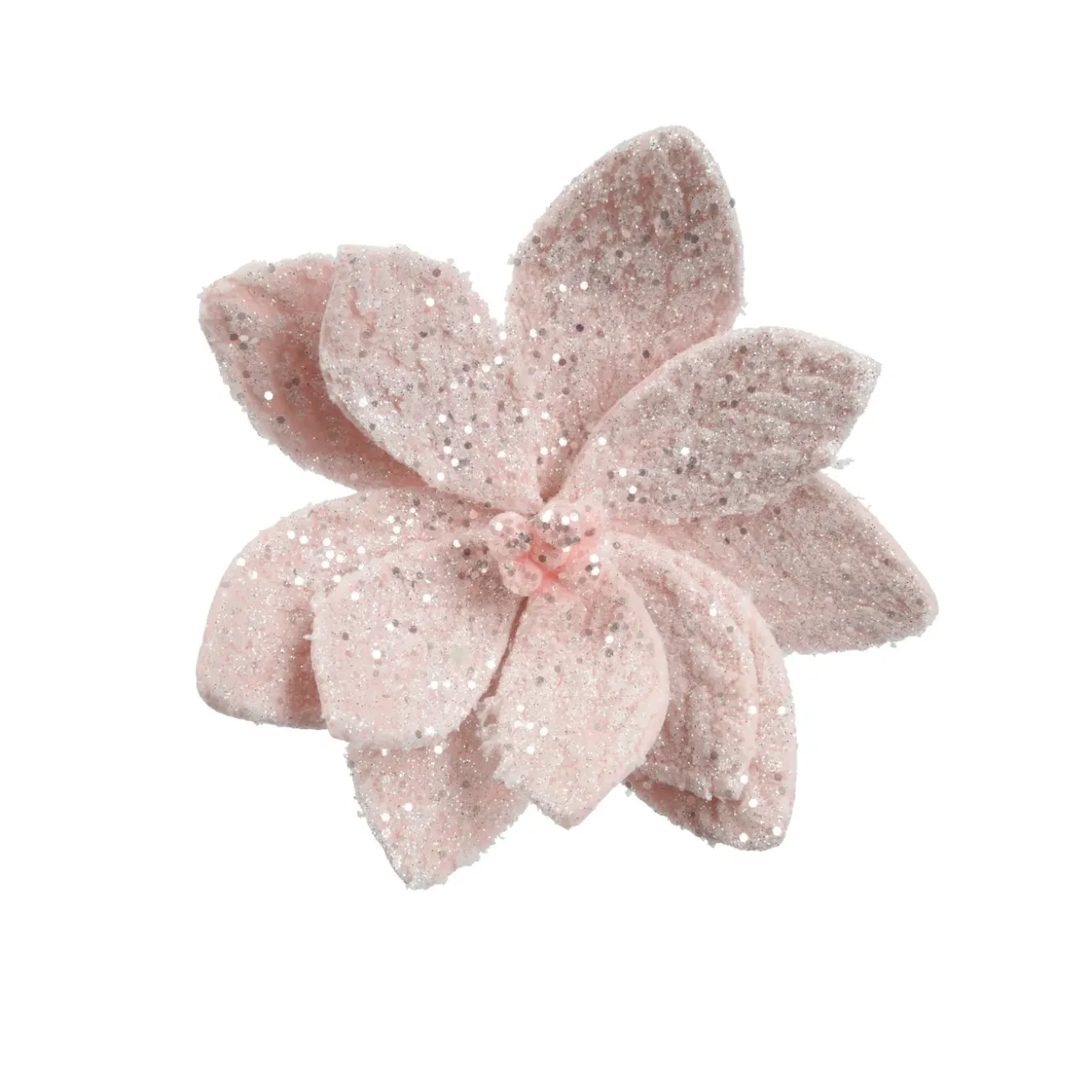 Decoris Poinsettia Kunstbont - Zachtroze - 28cm