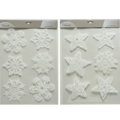 Decoris Raamdecoratie met Sneeuw - Wit - PVC - 40cm