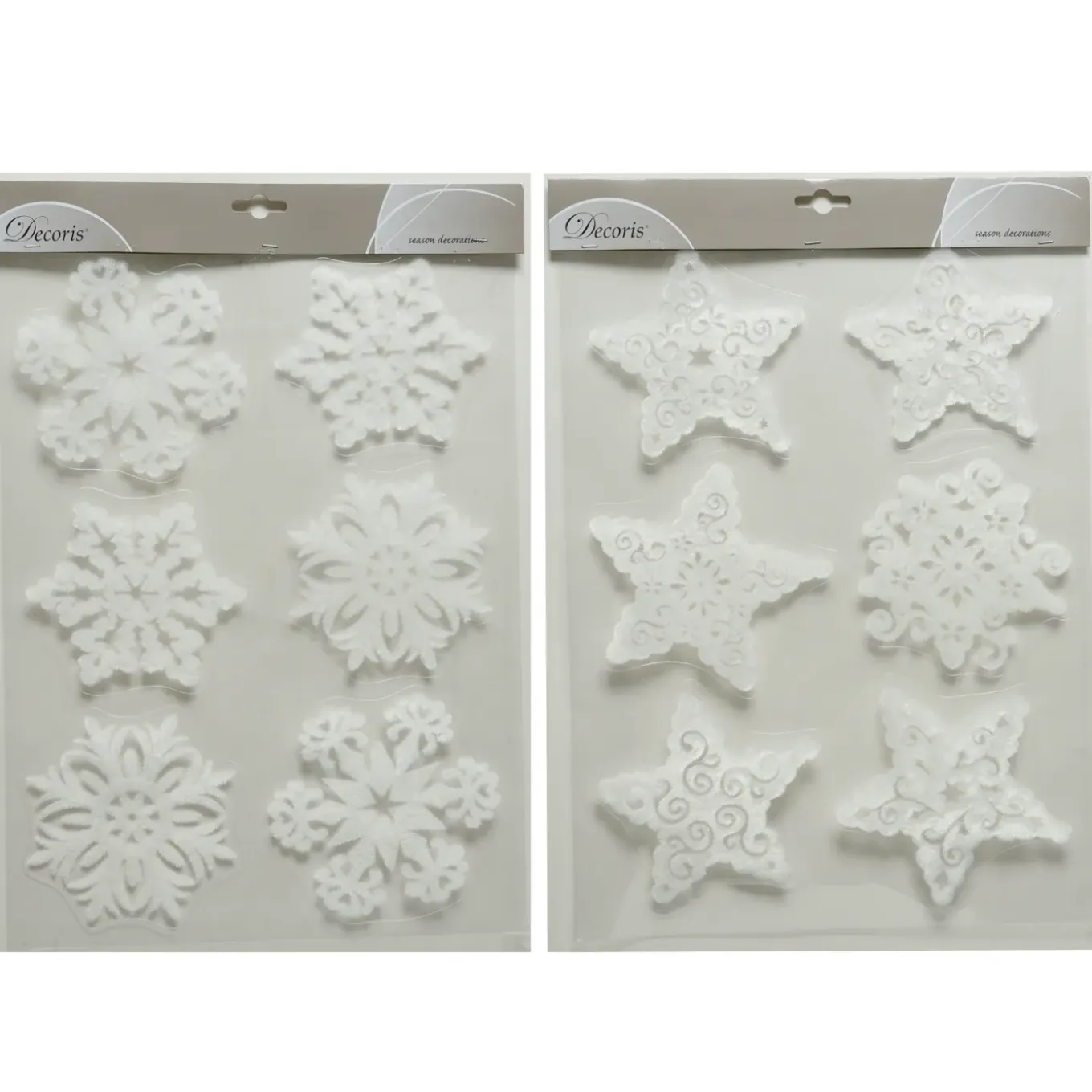 Decoris Raamdecoratie met Sneeuw - Wit - PVC - 40cm