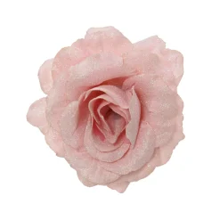 Decoris Roos Op Clip - Poederroze - 12cm