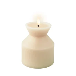 Decoris sierverlichting LED kaars wax crème/warm wit 10x14cm-1L