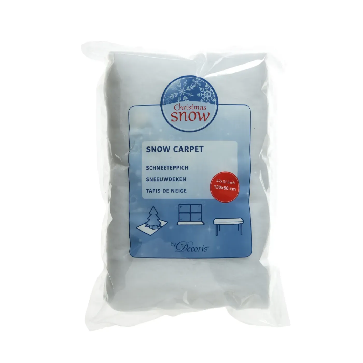 Decoris sneeuwdeken polyester wit 120cm