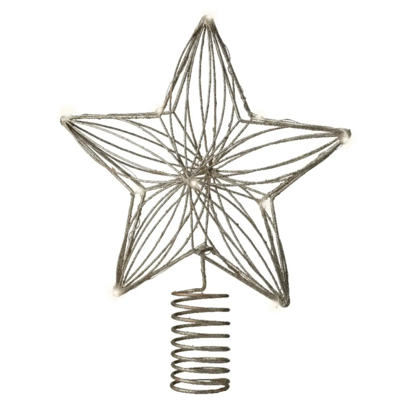 Decoris Ster Piek - Met Led Verlichting - Steady -warm Wit -h25