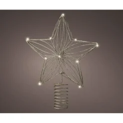 Decoris Ster Piek - Met Led Verlichting - Steady -warm Wit -h25