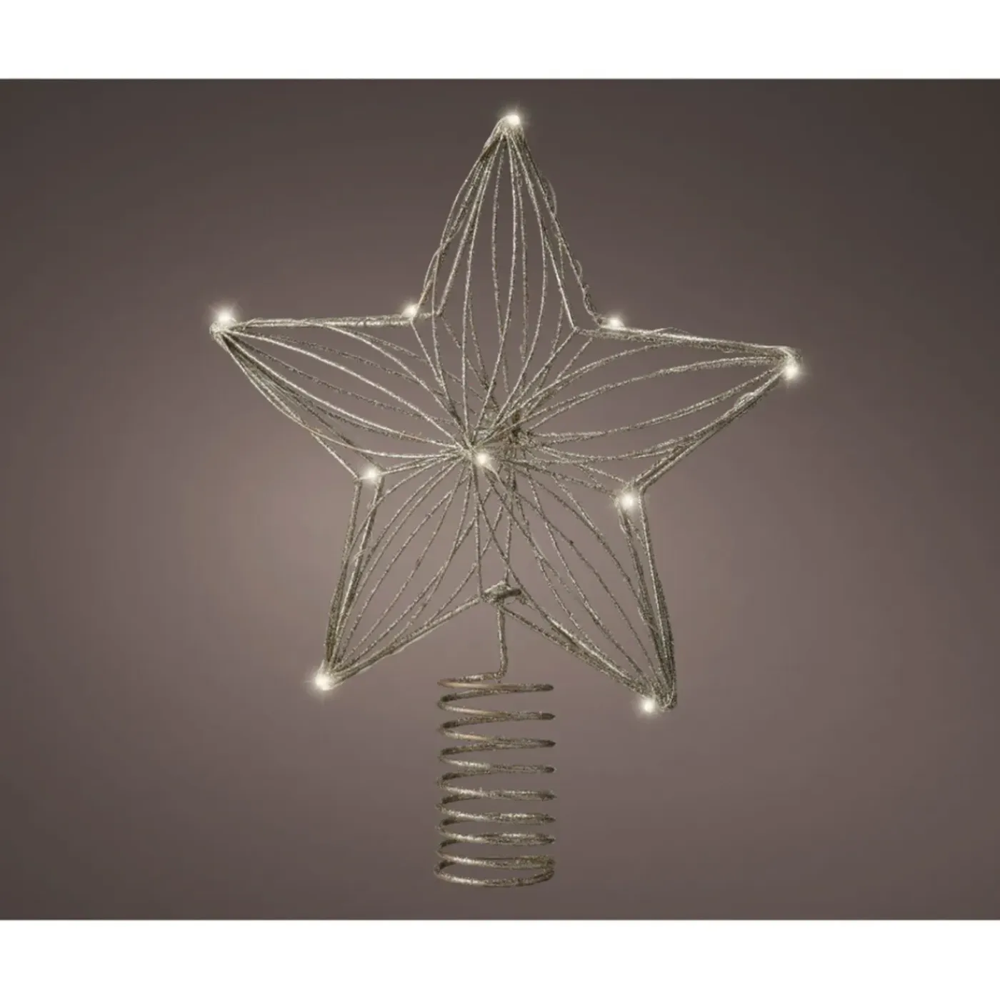 Decoris Ster Piek - Met Led Verlichting - Steady -warm Wit -h25