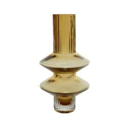 Decoris Vaas Glas - Bruin - 21,5cm