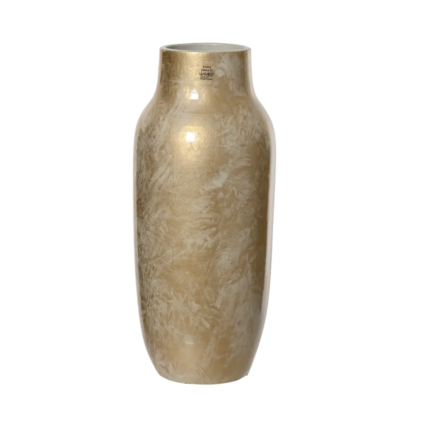 Decoris Vaas Terracotta - Wit Goud - 52 cm