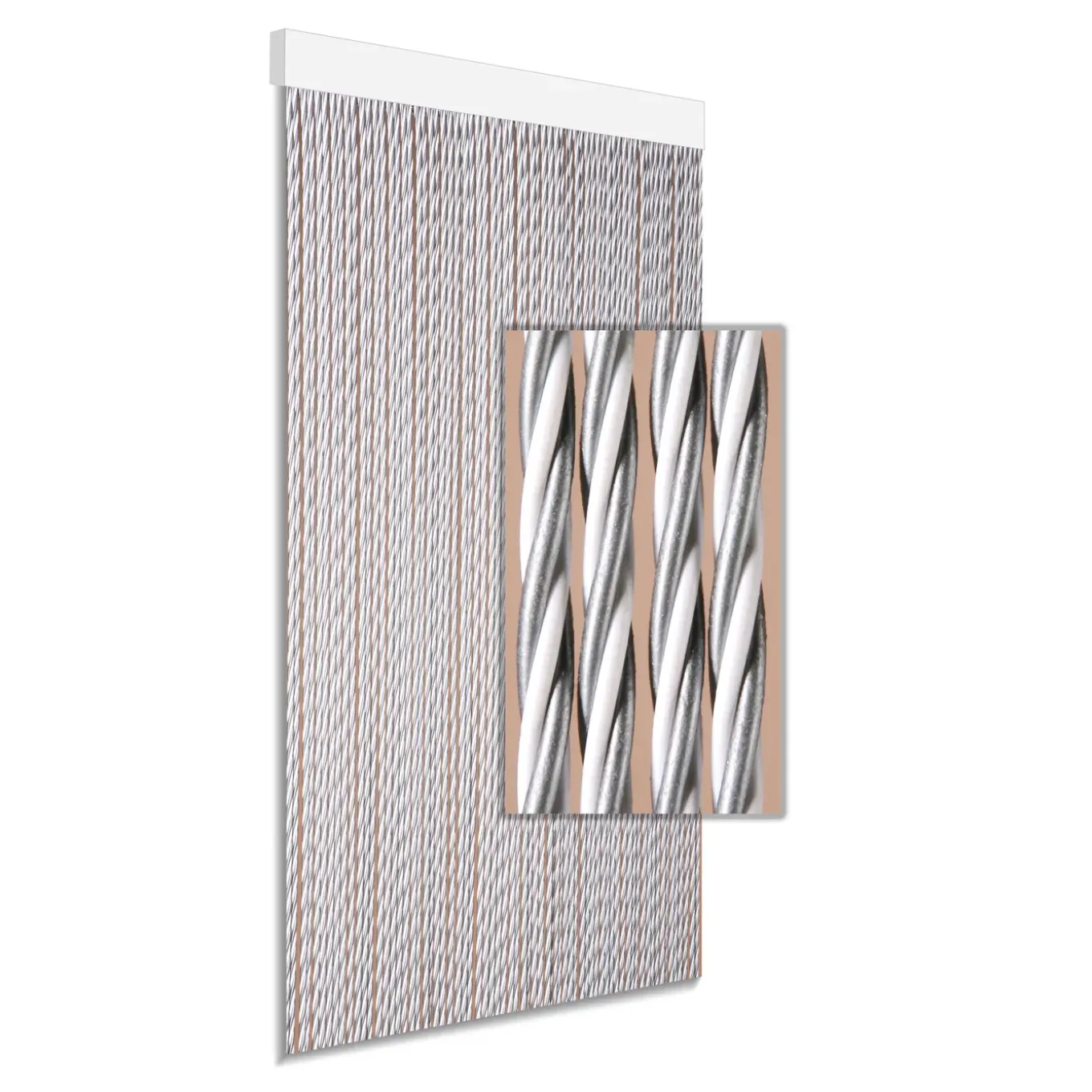 Degor Vliegengordijn Dara - 90x210cm - Grijs/Wit - Huisdiervriendelijk