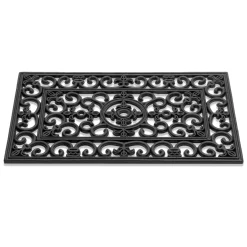 Deurmat Antiek French Lilly - Rubber - Zwart - 45x75cm