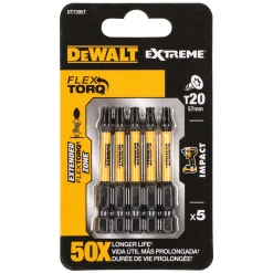 DeWalt Schroefbits - Extreme Impact Torsion - Torx T20 impact - 57mm - 5 stuks