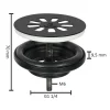 Differnz Afvoerplug Mix & Match Clic-clac - Messing - Zonder overloop - Zwart mat - 64mm