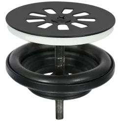 Differnz Afvoerplug Mix & Match Clic-clac - Messing - Zonder overloop - Zwart mat - 64mm
