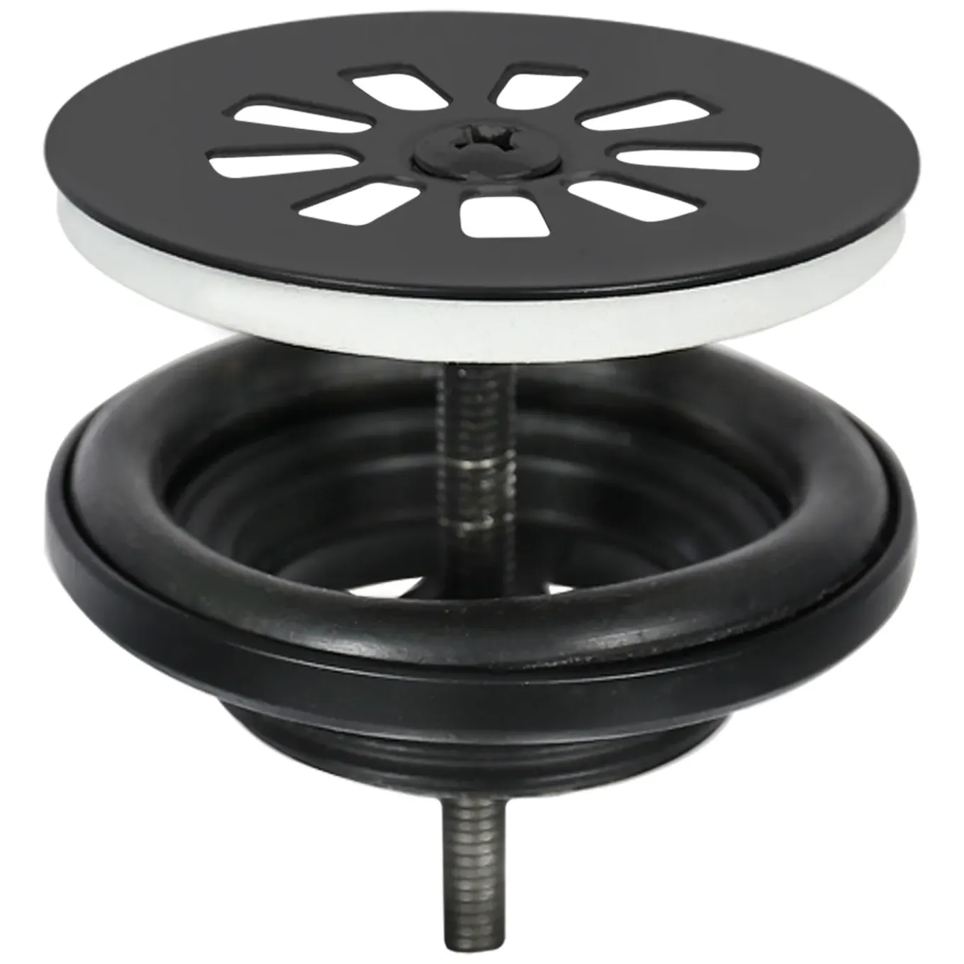Differnz Afvoerplug Mix & Match Clic-clac - Messing - Zonder overloop - Zwart mat - 64mm