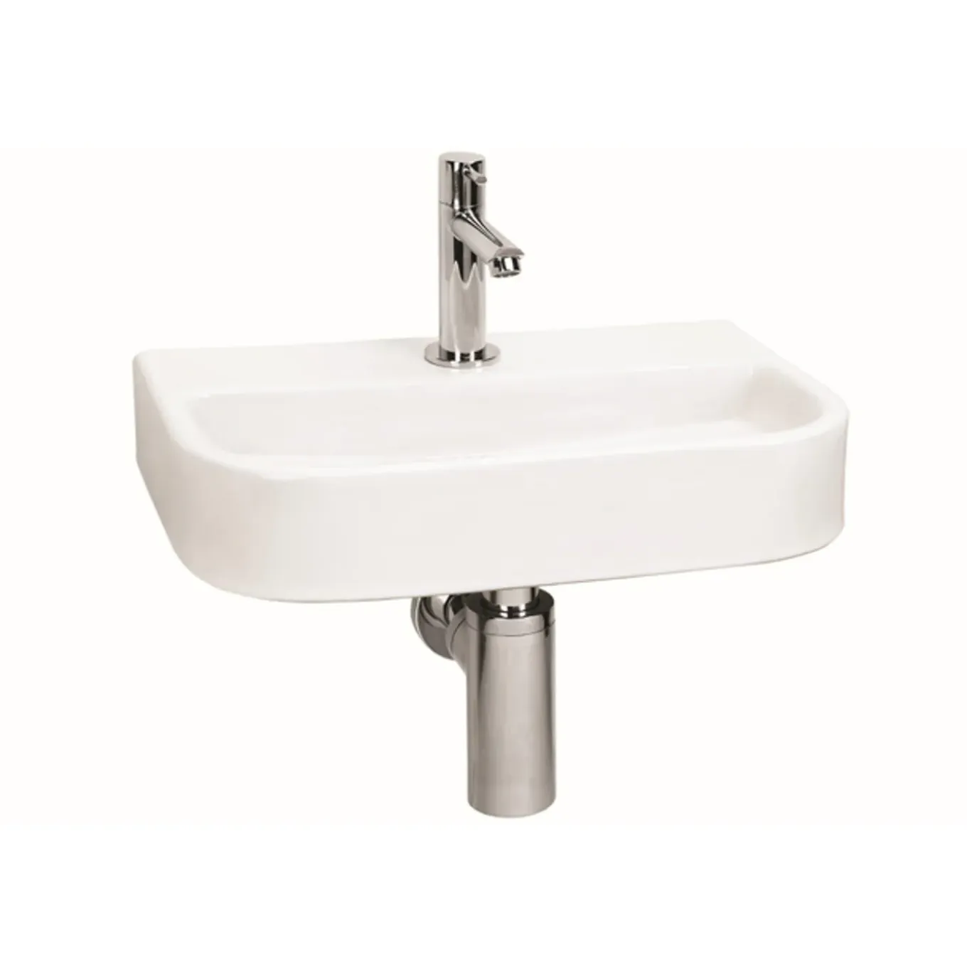 Differnz Ovale Fonteinset – Ovaal – 38x24x7 Cm – Keramiek Wit – Chromen Kraan