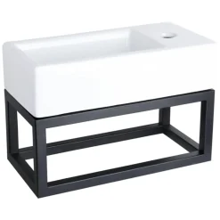 Differnz Ravo Fontein - 38.5x18.5x9.5cm - 1 Kraangat Rechts - Keramiek Wit