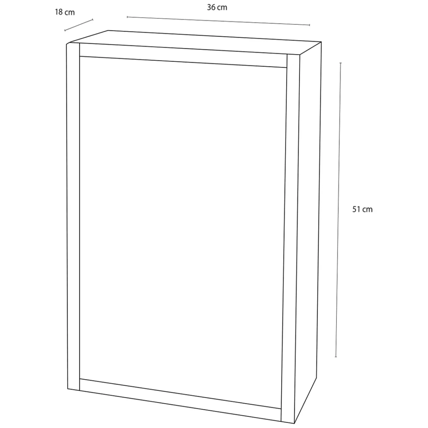Differnz Spiegelkast Look - RVS - Zilver - 51x36x18cm